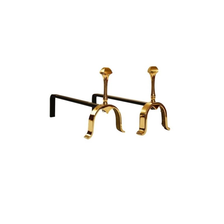 Alari Per Camino In Acciaio Verniciato Nero Con Dettagli Oro – Set Da 2, Design A Torciglione, Porta Legna Per Interni Ed Esterni, Resistente Al Calore, Stile Moderno