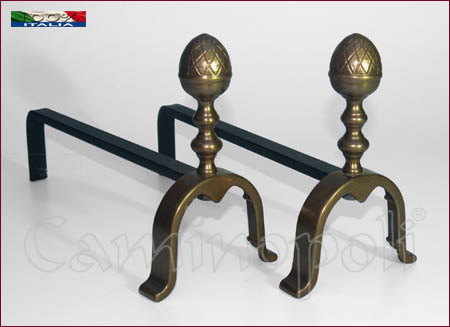Alari in Ottone A110 con soggetto PIGNA liscia - immagine 4