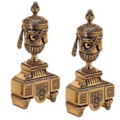 Coppia di Alari Camino Francese A124 Ottone