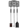 Set Attrezzi Camino S120 da Parete in Ghisa