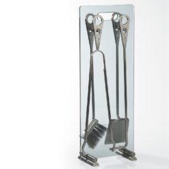 Set attrezzi Camino S144 in Cristallo ed Acciaio