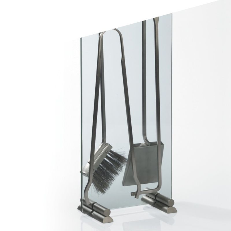 Set attrezzi Camino S144 in Cristallo ed Acciaio - immagine 3