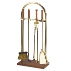 Set attrezzi in Ottone Lucido S233 per il Camino