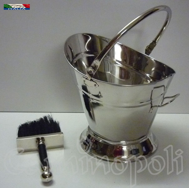 Secchio Cenere o Carbone L166 in Ottone Nichelato