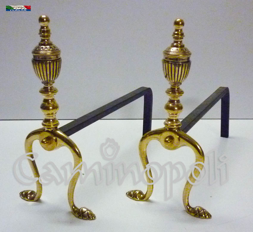 Alari in ottone A158 Impero Lucido