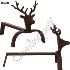 Alari in Ghisa A168 Coppia di Cervi Ruggine