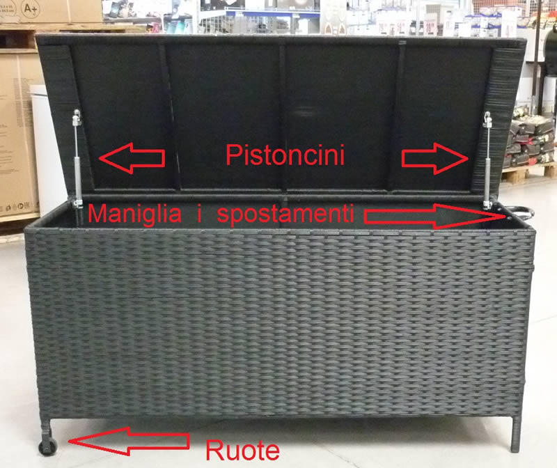 Baule Portalegna L176 in Rattan Sintetico