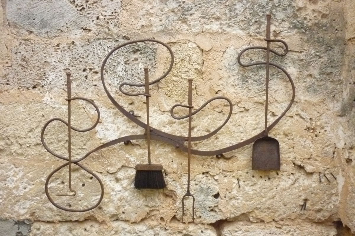 Set attrezzi in Ferro Battuto S249 da parete